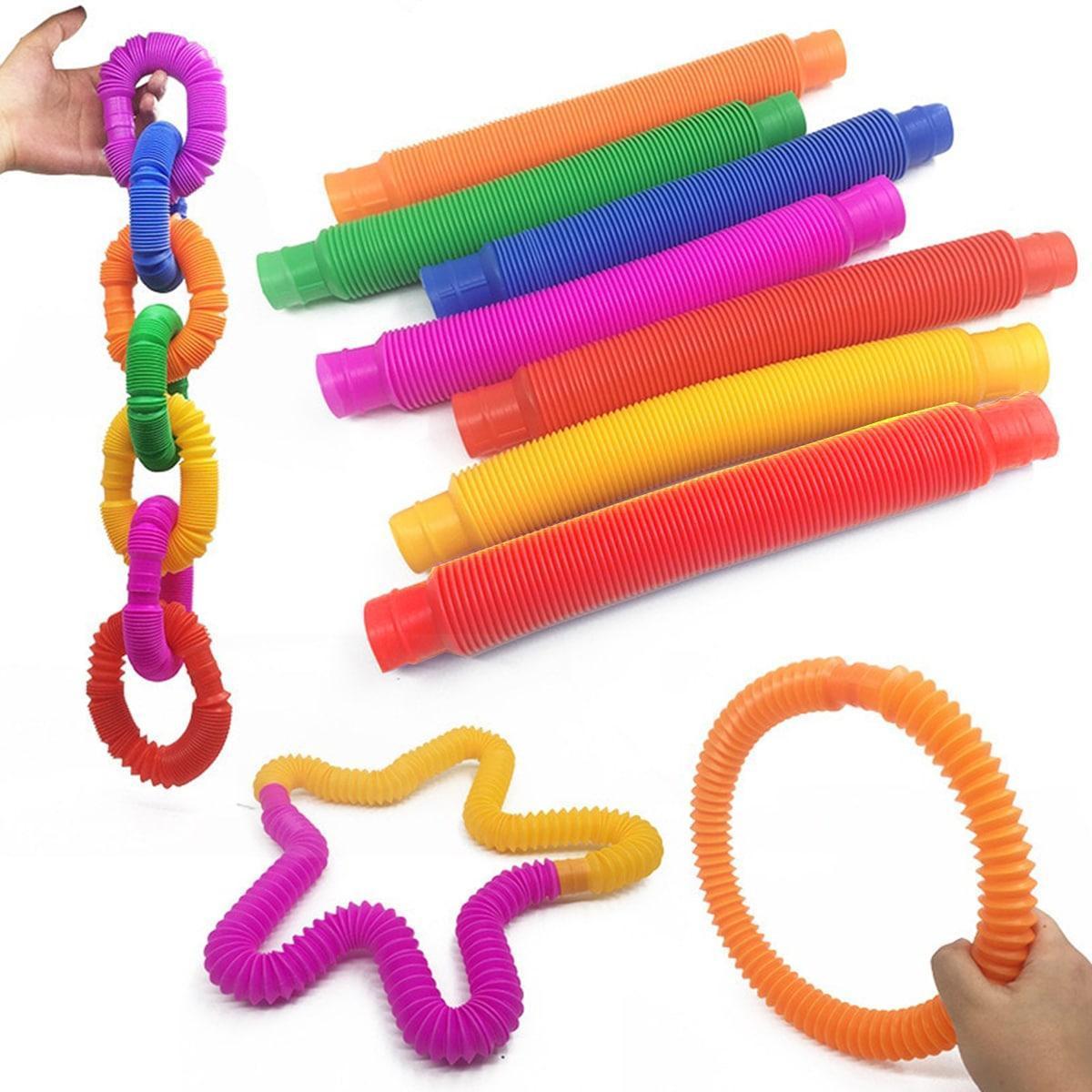 Розвиваючі сенсорні трубки Pop Tops, Іграшка антистрес, Дитяча сенсорна гофра, Дитяча сенсорна гофра, фото 1