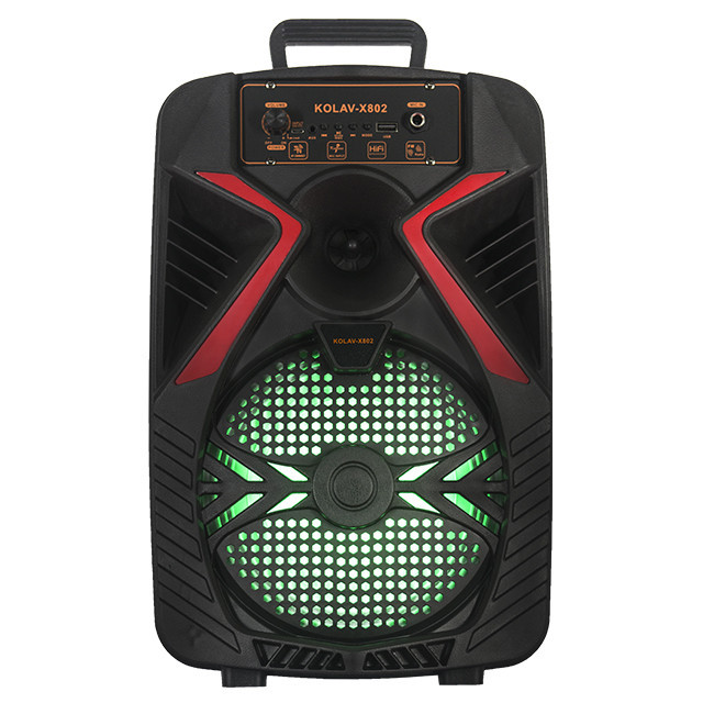 Переносна акумуляторна колонка з мікрофоном KOLAV-X802 8"/USB/TF/FM/Bluetooth, Колонка для музики