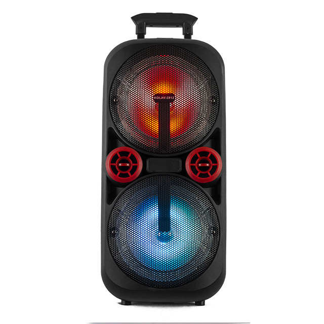 Переносна акумуляторна колонка з мікрофоном KOLAV-2812 8"*2/USB/TF/FM/Bluetooth, Колонка-валіза, фото 1
