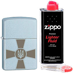 Запальничка Zippo "ЗСУ" 205 у наборі кремній і бензин зипо
