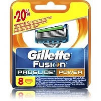 Gillette Fusion Proglide Power 8 шт. в пакованні змінні касети для гоління (леза джилет)