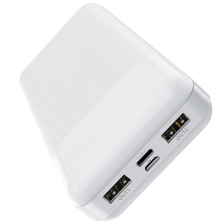 УМБ портативний зарядний Power Bank HOCO J72A 20000 mAh, 2 USB, біла