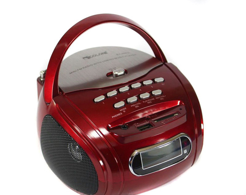 Бумбокс колонка караоке годинник MP3 Golon RX 686Q Red