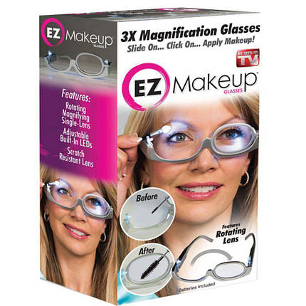 Окуляри для нанесення макіяжу з підсвічуванням 3X Magnification makeup glasses, фото 2