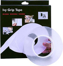 Двостороння клейка стрічка Lvy Grip Tape 3 метри | Багаторазова кріпильна стрічка Ivy Grip Tape