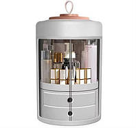 Органайзер для косметики 4 секції циліндричний (білий), Підставка для зберігання косметики