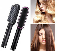 Расческа-выпрямитель для волос Черная Hair Straightener HTQ-909 | Электрическая расческа