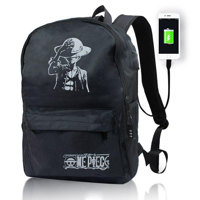 Світний міський рюкзак Пірат Pirate з usb зарядкою + замок 35 л Чорний, фото 1