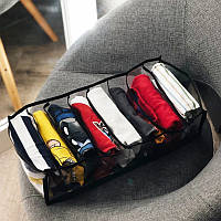 Прозорий органайзер для шкарпеток із чорною окантовкою, Складаний ящик для зберігання речей