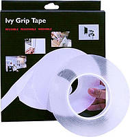 Двухсторонняя клейкая лента Lvy Grip Tape 5 метров | Многоразовая крепежная лента Ivy Grip Tape