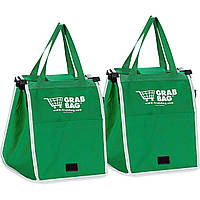 Складная хозяйственная сумка для покупок Grab Bag (2 шт.) Snap-on-Cart Shopping Bag