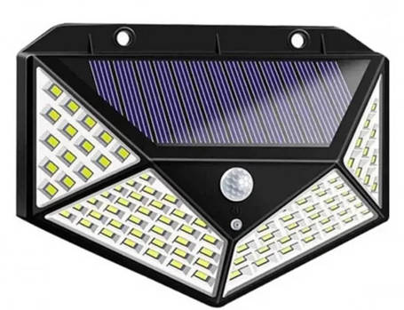 Ліхтар прожектор на сонячній батареї з датчиком руху Solar Wall Lamp SH-100 Чорний, фото 1