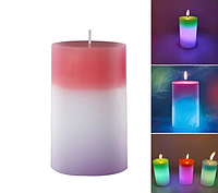 Восковая свеча меняющая цвет Candled Magic 7 Led | Новогодняя свеча | LED свеча с настоящим пламенем