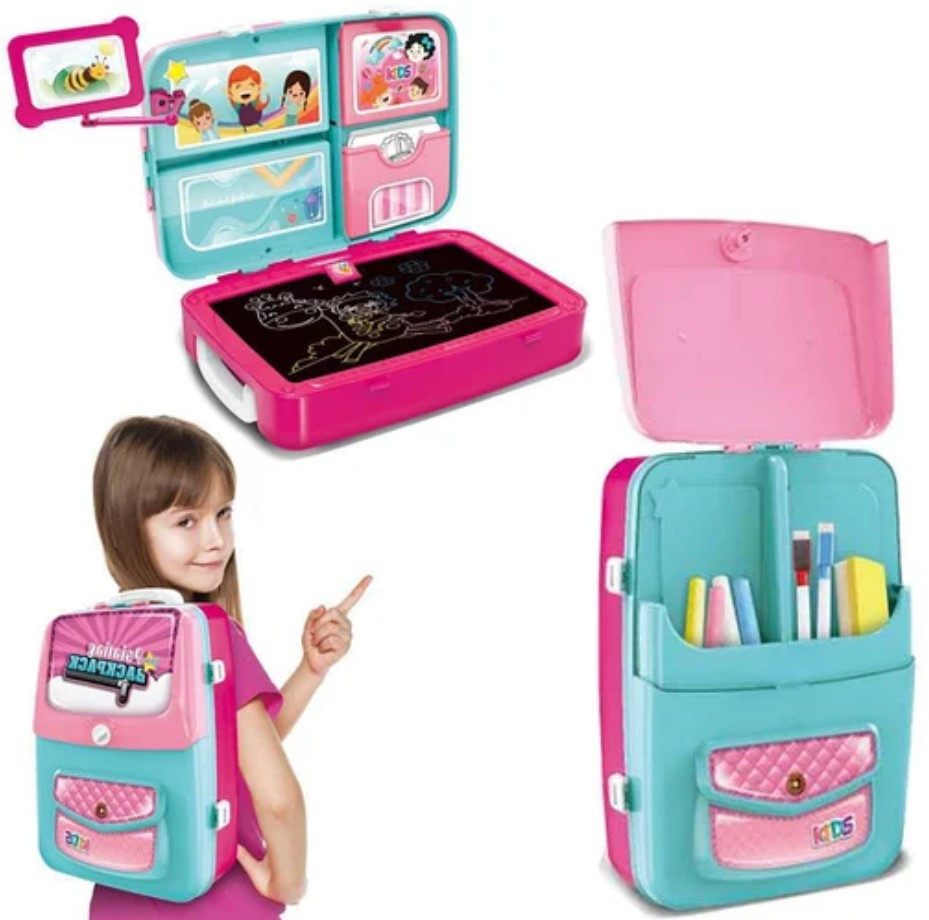 Навчальний набір для малювання РОЖЕВИЙ backpack packing 3in1, Набір художника дитячий