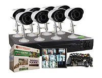 Камера видеонаблюдения DVR 6145AHD-P8 (8 канальный и 8 камеры / металл) | Комплект камер наружного наблюдения