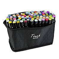 Набор скетч-маркеров 80 шт. для рисования двусторонних Touch | Спиртовые маркеры для скетчинга