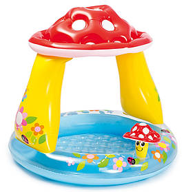 Дитячий надувний басейн "Гриб Мухомор" з навісом, 102х89 см, 45 л, від 1 до 3 років