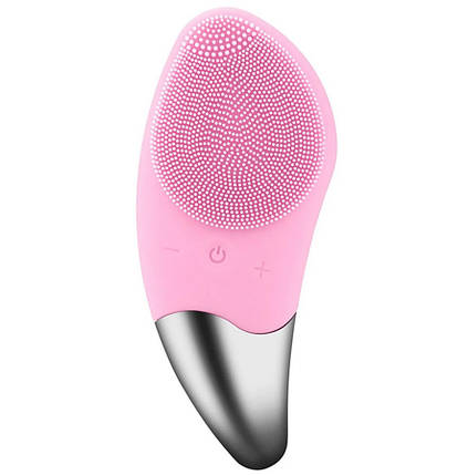 Щітка-масажер Sonic Facial Brush BR-020 Pink, Електрична силіконова щітка для чищення обличчя, фото 1