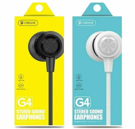 Навушники CELEBRAT G4 дротові | Навушники вакуумні | Гарнітури для смартфона, фото 2