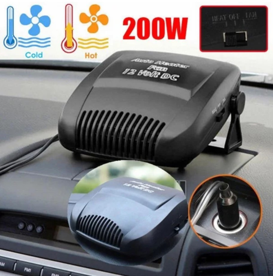 Автодуйка WM-200 (200W), Обігрівач від прикурювача, Тепловентилятор, фото 1