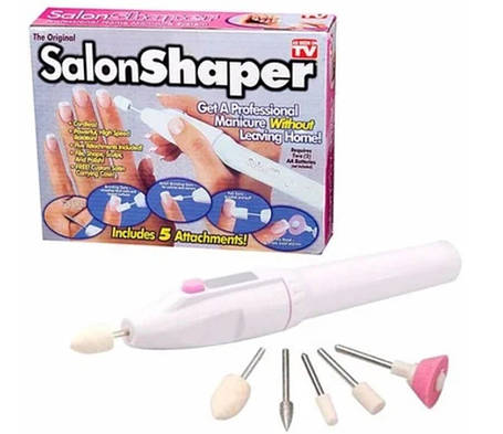 Набір для манікюру, фрезер для нігтів Salon Shaper + 5 насадок, Апарат для манікюру та педикюру, фото 1