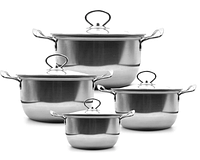 Набір каструль 4 штуки UN 5072 UNIQUE, Комплект каструль із нержавійки 8 предметів