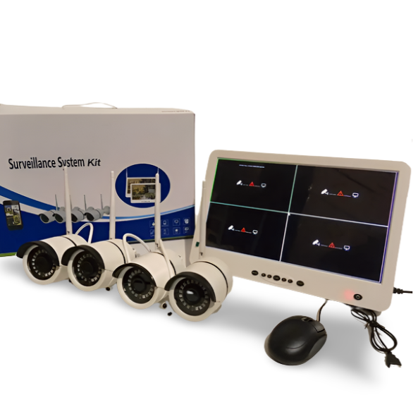 Реєстратор + камери DVR KIT LCD 13'' 1304 WiFi 4ch, Комплект відеоспостереження на 4 камери, фото 1