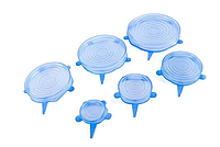 Силиконовые универсальные крышки Super stretch silicone lids | Набор силиконовых крышек разного размера