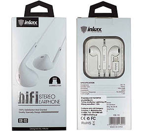 Навушники INKAX OE-10 дротові | Навушники вакуумні | Гарнітури для смартфона