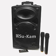 Активная акустическая колонка Su-Kam BT120D/212D + 2 беспроводных микрофона | Колонка-чемодан