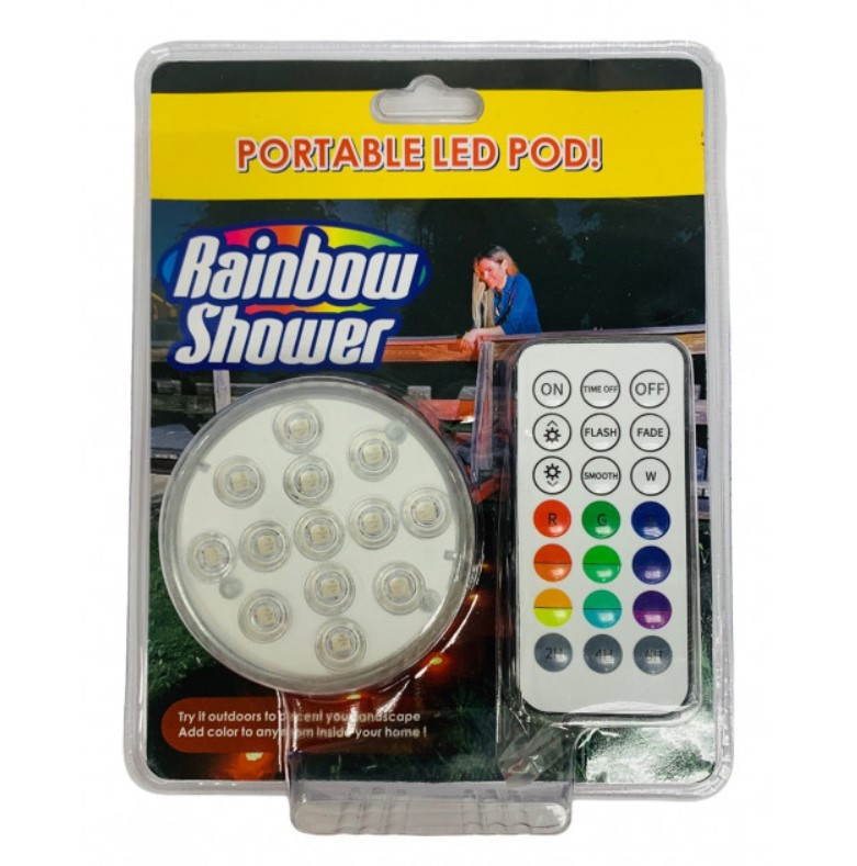 Універсальне підсвічування Rainbow Shower led водонепроникне, Світлодіодний бездротовий світильник