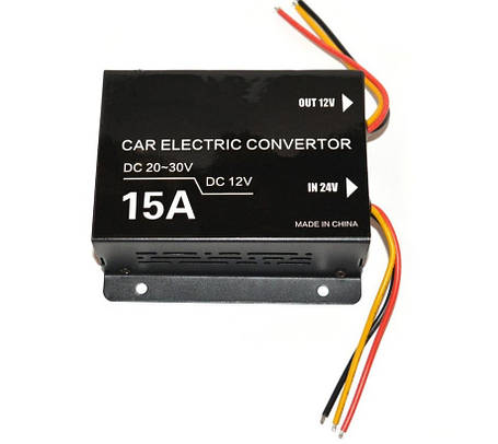 Понижувальний автомобільний перетворювач QIAO TB 2412 (15A) з 24V на 12V, Інвертор в машину, фото 1