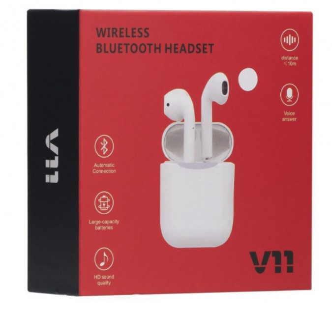 Навушники V11 з кейсом, Бездротові bluetooth навушники, Блютуз навушники