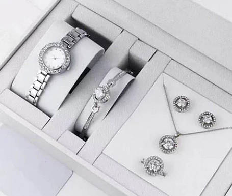 Годинник подарунковий набір DIOR silver ⁇ Подарунковий набір аксесуарів для дівчат, фото 2
