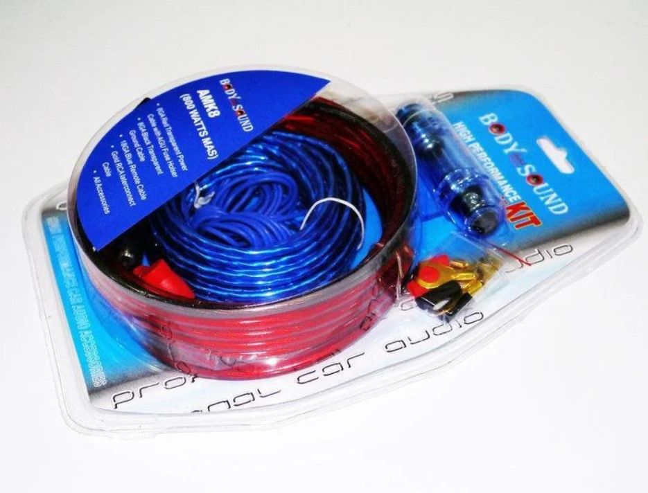 Набір проводів для підсилювача, сабвуфера 800W AMK 8, Готовий комплект для підсилювача в авто, фото 1