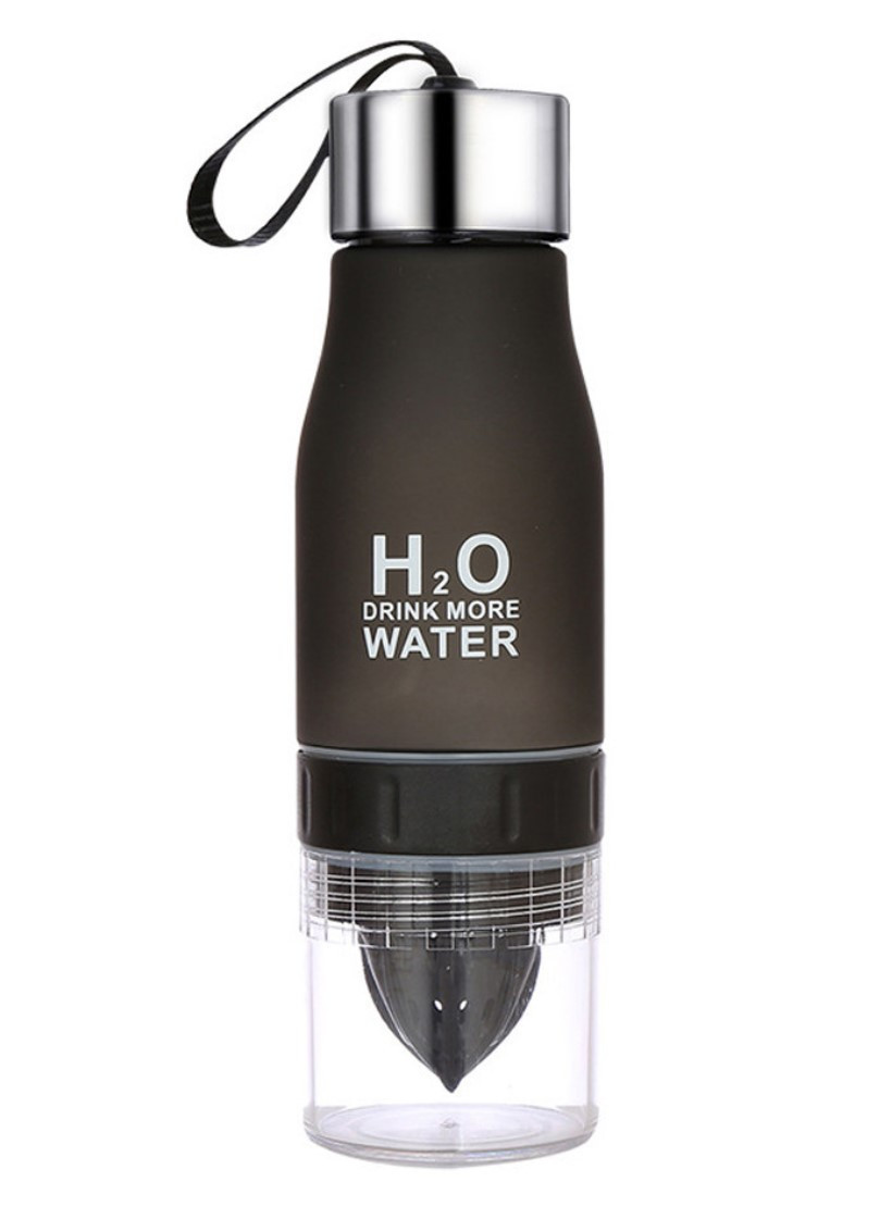 Пляшка ЧОРНА H2O Water Bottle 650 мл, Пляшка-соковижималка для води та напоїв