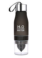 Пляшка ЧОРНА H2O Water Bottle 650 мл | Пляшка-соковижималка для води та напоїв