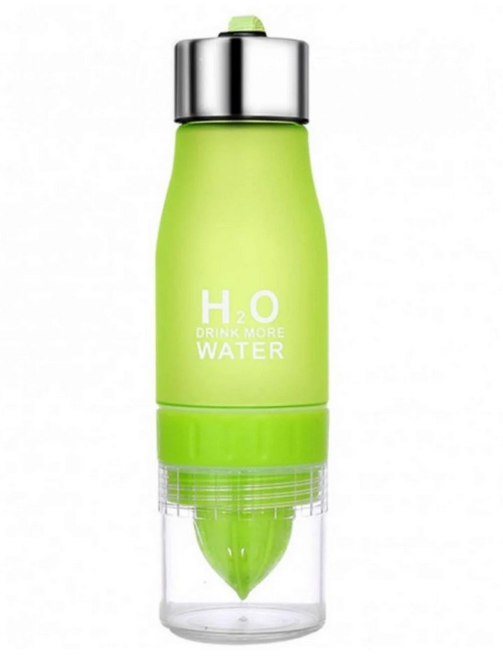 Пляшка ЗЕЛЕНА H2O Water Bottle 650 мл, Пляшка-соковижималка для води і напоїв, фото 1