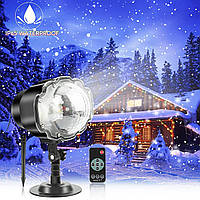 Мини-проектор Снег (Белые точки) без пульта ДУ | Стробоскоп лазерный | Новогоднее освещение