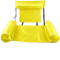 Надувний складаний матрац плавальний стілець Пляжний водний гамак надувне крісло Жовтий