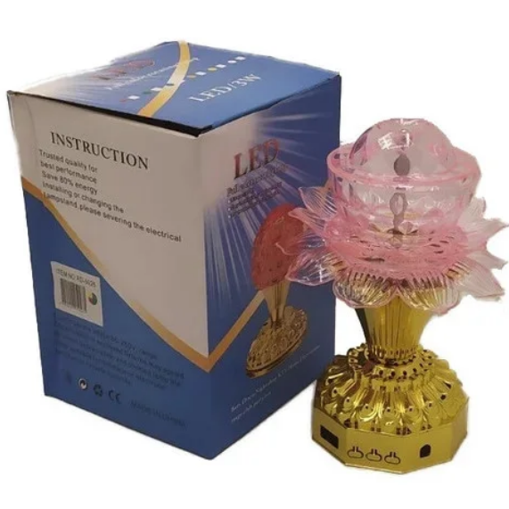 Лампа на підставці квітка, що обертається RGB RHD-66 RD-5026, Нічник світло музика на пульті, фото 1