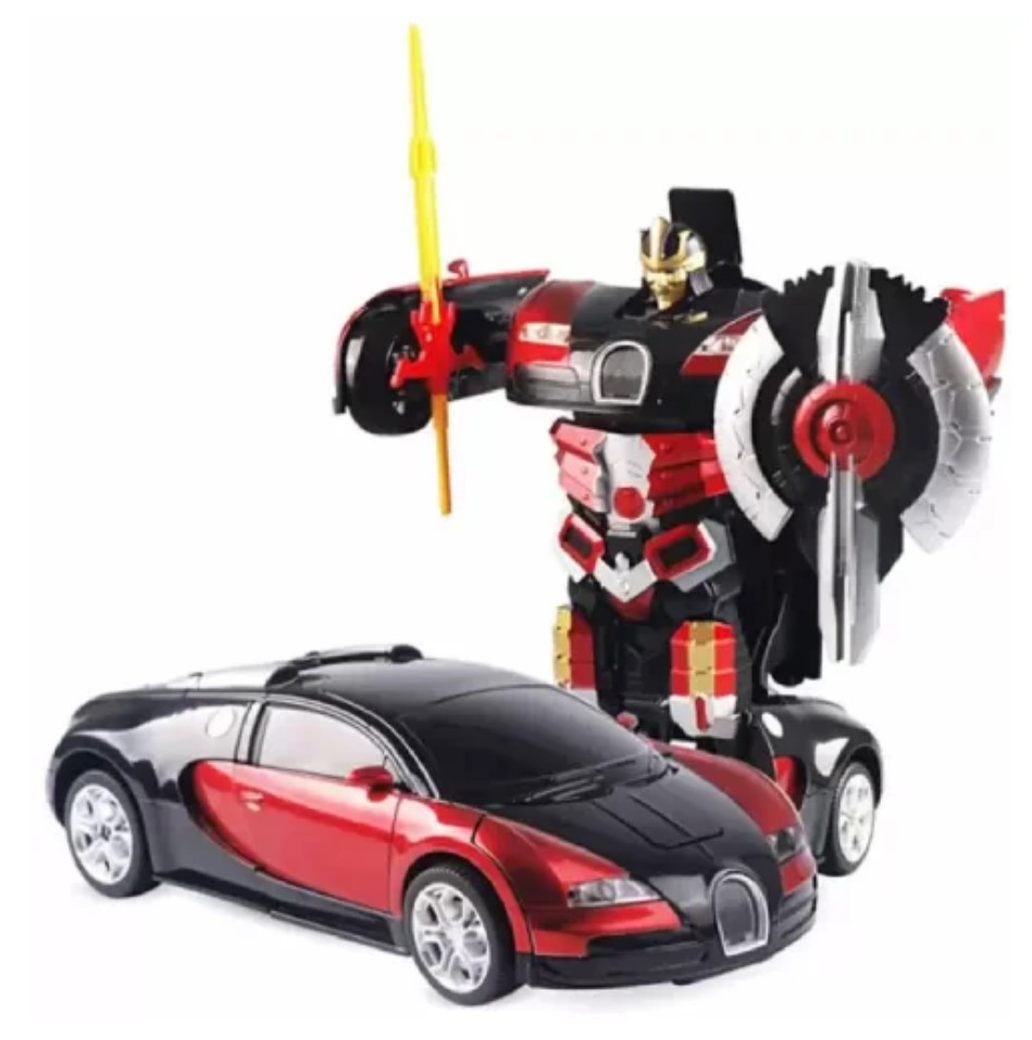Машинка Трансформер Bugatti Robot Car Size 18 ЧЕРВОНА, Машинка на радіокеруванні