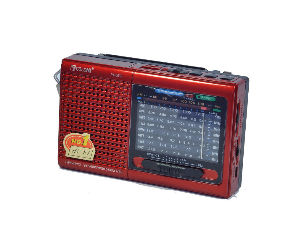 Портативна колонка радіо MP3 USB Golon RX 6633 Red
