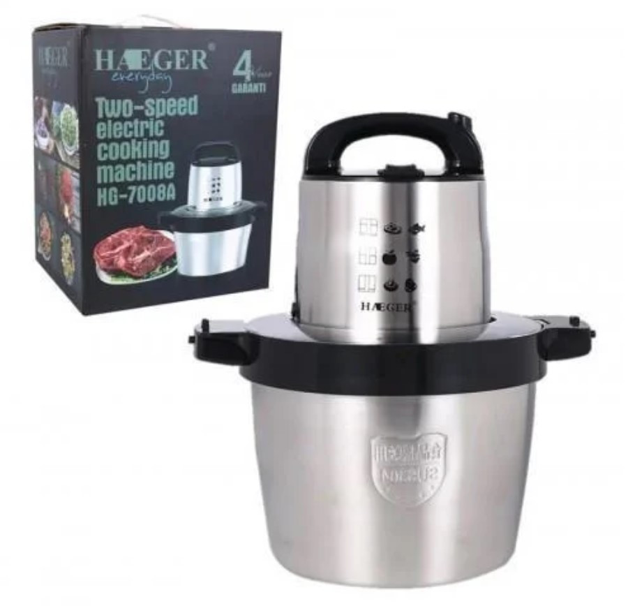 Кухонний блендер HAEGER HG-7008A 1000 Вт, Подрібнювач продуктів, Блендер-чопер, фото 1