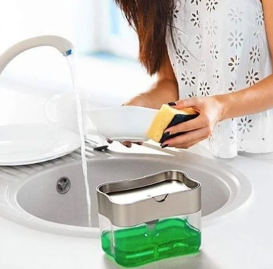 Дозатор мила Soap Pump Sponge Caddy, Диспенсер для рідкого мила, Диспенсер для рідкого мила, Дозатор для мийного засобу