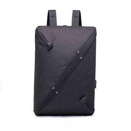Багатофункціональний місткий рюкзак UNO bag Black c виходом для USB і навушників, фото 2