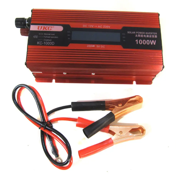 Перетворювач AC/DC KC-1000D 1000W 12V + LCD | Інвертор напруги Підвищуючий перетворювач - фото 1 - id-p1660350233