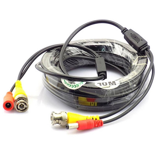 Кабель для камери 10 метрів, Кабель для передавання відео та живлення для камер, Провід для відеоспостереження