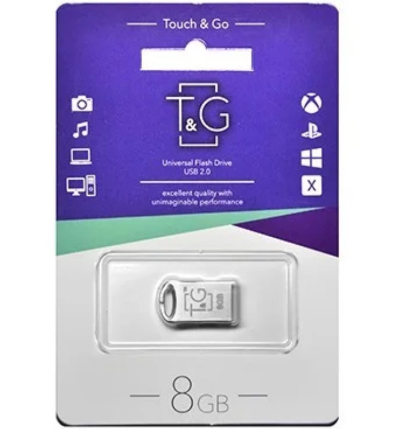 Флеш-накопичувач USB 8GB T&G 105 (метал), Флешка для ПК, Флешка для ПК