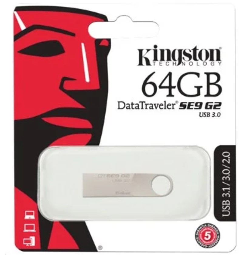 Флеш-накопичувач USB 64Gb Kingston SE9 Метал, Флешка для ПК